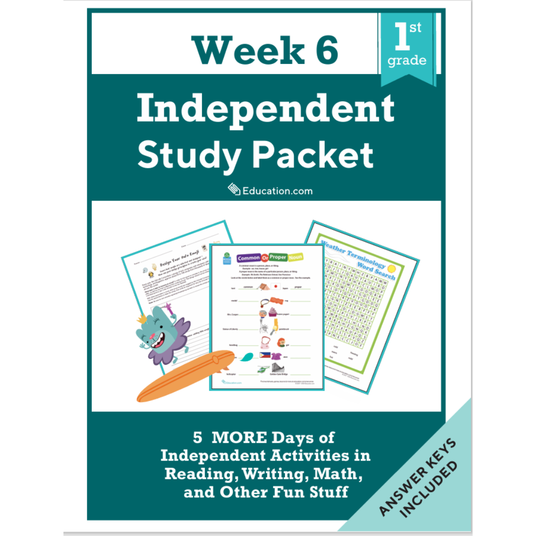 8 week Independant study packet grade 1