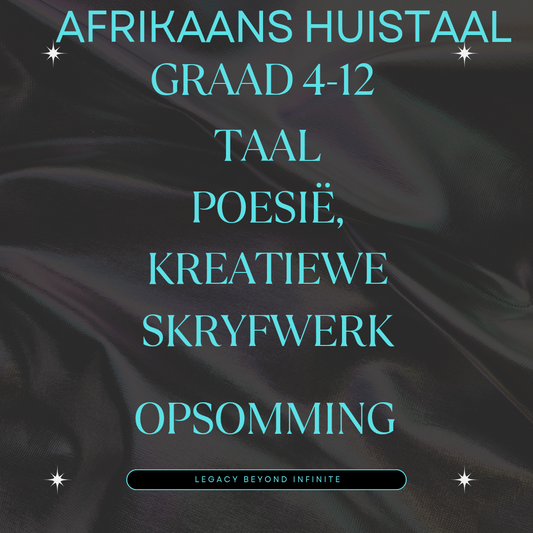 Afrikaans huistaal GR 4-12 volledige opsomming vir Visuele leerders